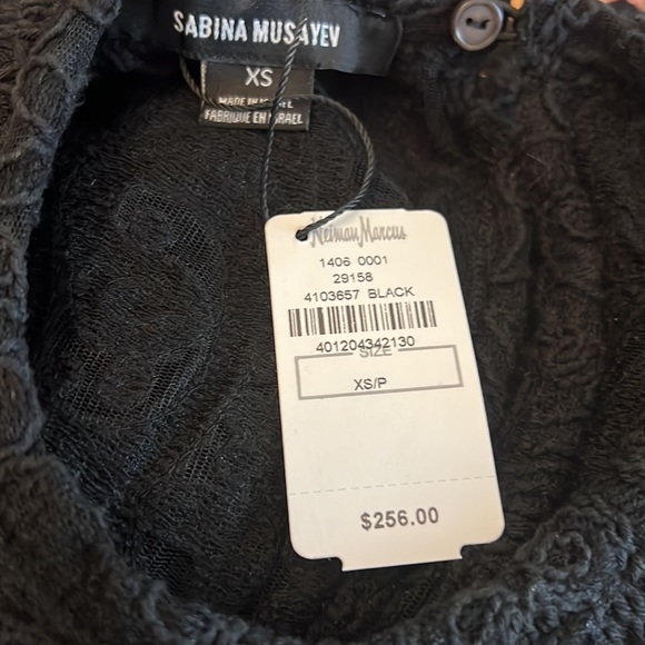 Sabina Musayev Black Velvet and Lace Arabella Top - Picture 8 of 9